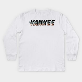 New York Yankees Retro American Flag 3D Sign Kids Long Sleeve T-Shirt